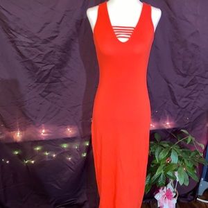 Red maxi dress